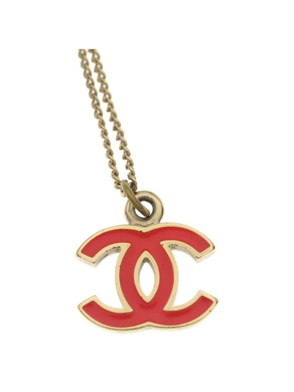 ★SOLD★ Chanel CC Logo Metal Necklace Pink Gold - Picture 3 of 6